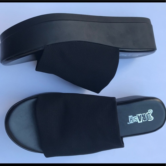 black platform slide